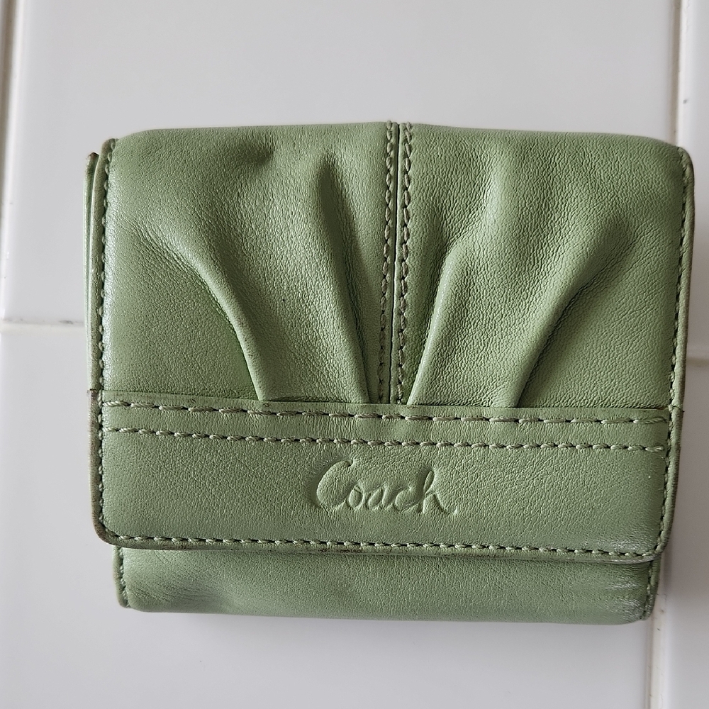 Coach Green Leather Women's Wallet